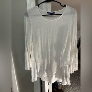Apt. 9 Women's White Textured Tunic Top